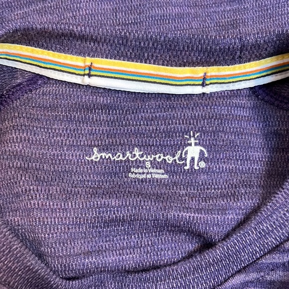 SmartWool knit purple stripes sweater women size S long sleeve wool - Picture 4 of 6